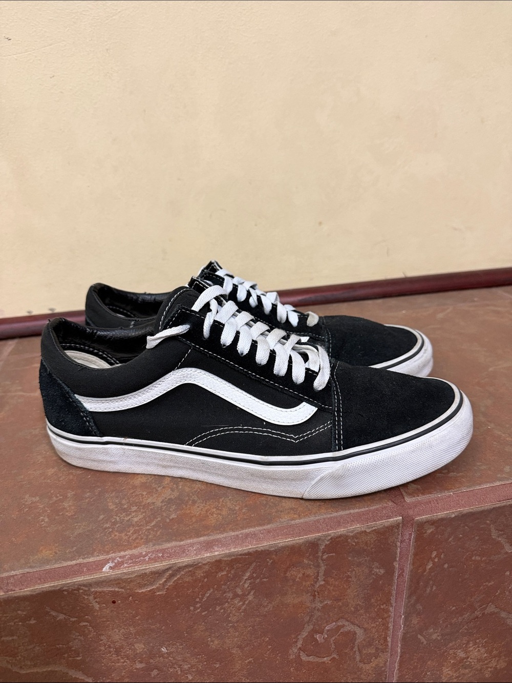 Vans Old Skool suede sneakers in the core black and white colorway